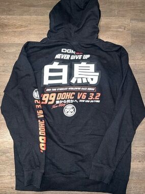 DGK Black Hoodie with White Racing Graphics